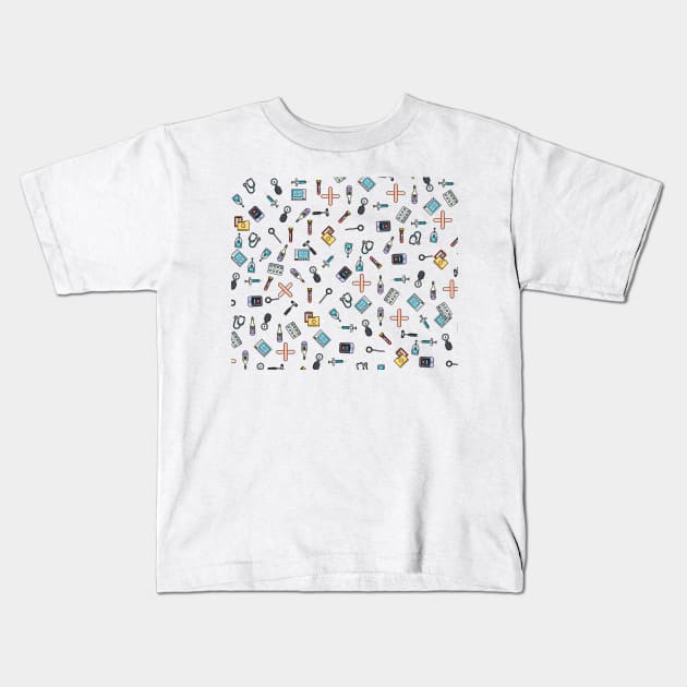 Medicine pattern Kids T-Shirt by ryspayevkaisar